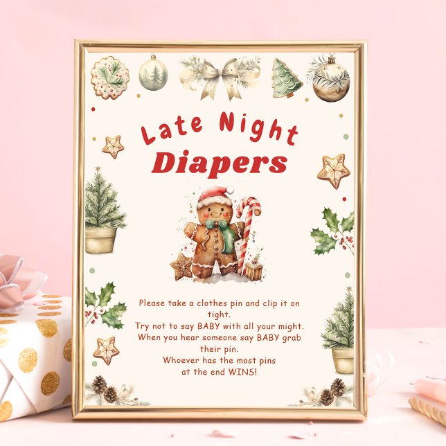 Affiche Baby shower de Noël de la couche de nuit (Créateur téléchargé)