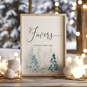 Affiche Baby shower de Noël d'hiver Faveurs