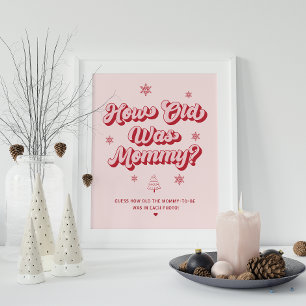 Affiche Baby shower de Noël Jeu Quel âge maman était