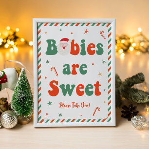 Affiche Baby shower de Noël Les bébés sont des faveurs suc