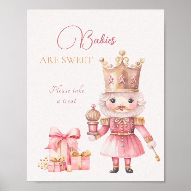 Affiche Baby shower de Noël Nutcracker Les bébés sont doux (Devant)