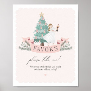 Affiche baby shower de noisette rose signe de faveur