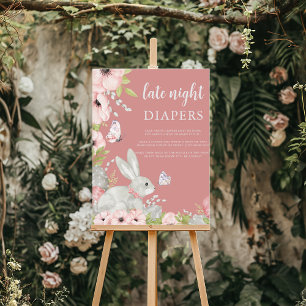 Affiche Baby shower de Pâques Floral Diapositives nocturne