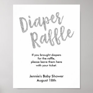 Affiche Baby shower de Parties scintillant en argent de co