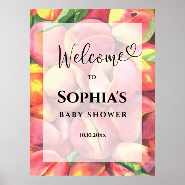 Affiche Baby shower de pêche aquarelle (Devant)