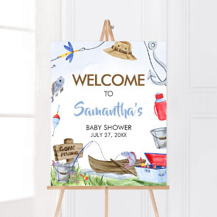Affiche Baby shower de pêche Bienvenue