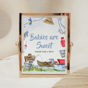 Affiche Baby shower de pêche Les bébés sont doux