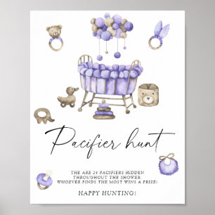 Affiche Baby shower de pépinière - chasse à la suce