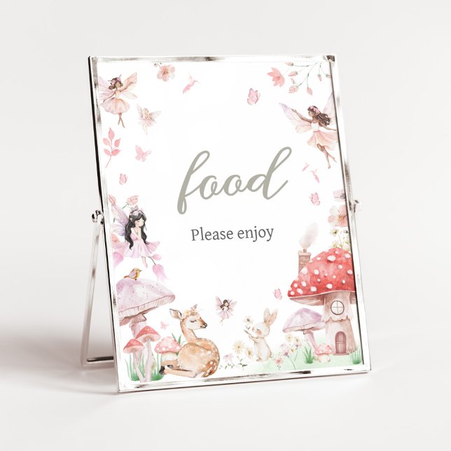 Affiche Baby shower de petite fée Whimsical (Little Fairy Whimsical Baby Shower Food Sign)