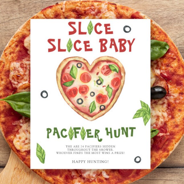 Affiche Baby shower de pizza - chasse à la suce (Créateur téléchargé)