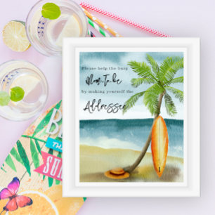 Affiche Baby shower de plage - Maman à être destinataire