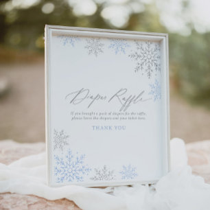 Affiche Baby shower de plongée Blue Snowflake Signal