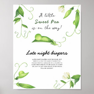 Affiche Baby shower de pois - Late nuit couches jeu