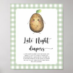 Affiche Baby shower de pomme de terre - Late night couches