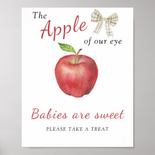 Affiche Baby shower de pomme - Les bébés sont doux