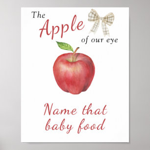 Affiche Baby shower de pomme - Nommez cet aliment pour béb