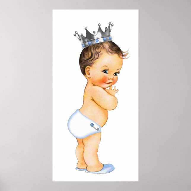 Affiche Baby Shower de Prince Brunette (Devant)