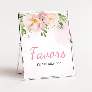 Affiche Baby shower de printemps rose vif pour les fleurs