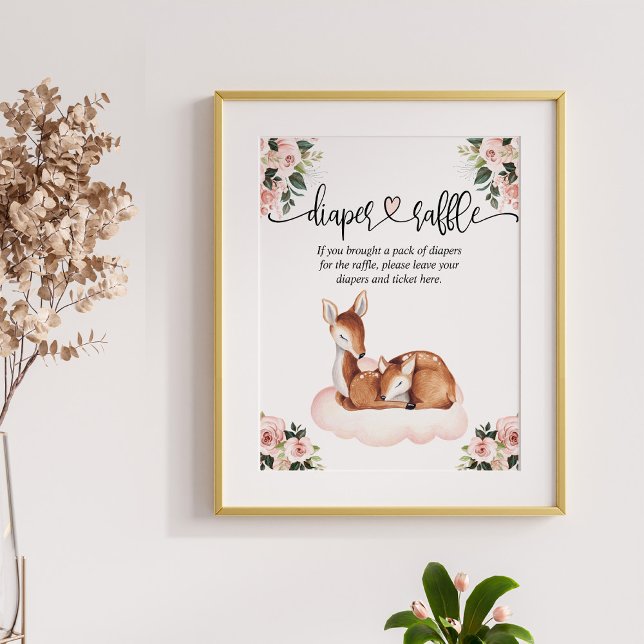 Affiche Baby shower de rousseur de couches Oh Deer (Créateur téléchargé)