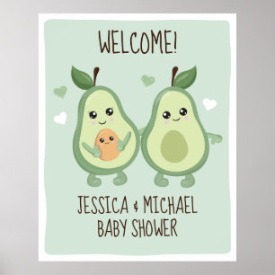 Affiche Baby shower de Saint-Guacamole d'Avocado
