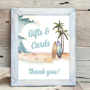 Affiche Baby shower de surf Cadeau Déposer Signe