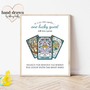 Affiche Baby shower de Tarot Trouvez le signe du jeu de Pa