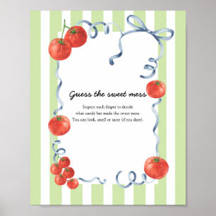 Affiche Baby shower de tomate Guess le doux gâchis
