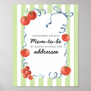 Affiche Baby shower de tomate Occupé Mère