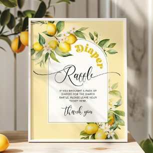 Affiche Baby shower de tombole en arc de citron