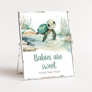Affiche Baby shower de tortue de mer Les bébés sont doux