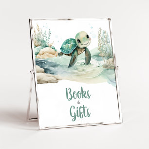 Affiche Baby shower de tortue de mer Livres et cadeaux