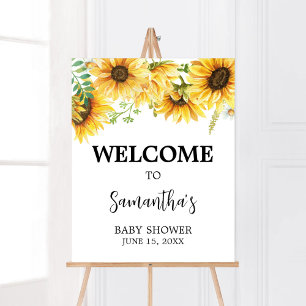 Affiche Baby shower de tournesol Bienvenue