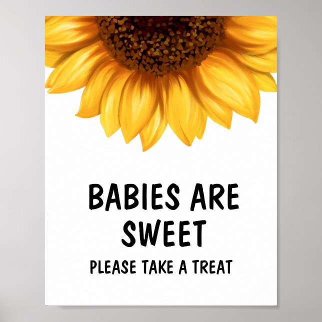 Affiche Baby shower de tournesol d'automne Les bébés sont  (Devant)