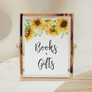 Affiche Baby shower de tournesol Livres et cadeaux