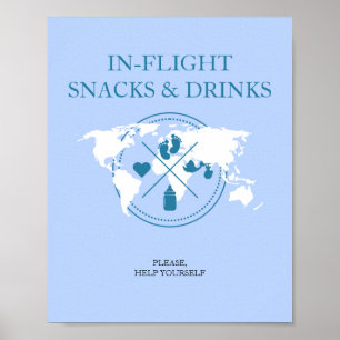 Affiche Baby shower De Voyage Dans Le Panneau De Table D'A