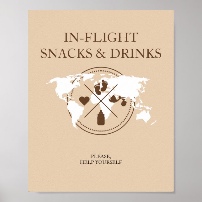 Affiche Baby shower De Voyage Dans Le Panneau De Table D'A (Devant)