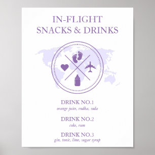 Affiche Baby shower De Voyage Dans Le Panneau De Table D'A