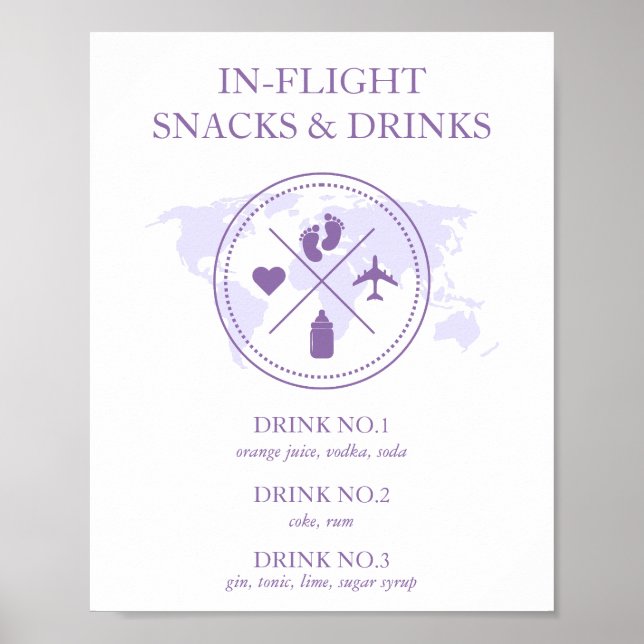 Affiche Baby shower De Voyage Dans Le Panneau De Table D'A (Devant)