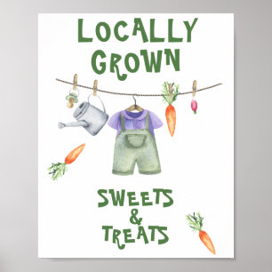 Affiche baby shower des agriculteurs - bonbons et friandis