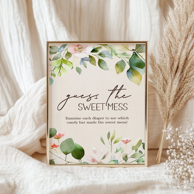 Affiche Baby shower des animaux de bois Guess Sweet Mess (Créateur téléchargé)