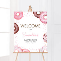Baby shower des beignes et des plongeurs roses Bie