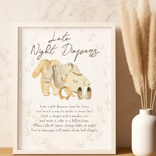 Affiche Baby shower des Diapeurs nocturnes pour bébés