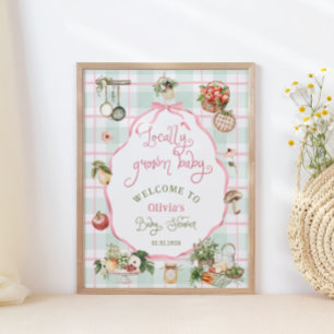 Affiche Baby shower des fermiers cultivés localement Bienv