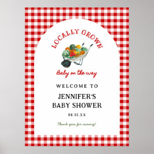 Affiche Baby shower des fermiers cultivés localement Bienv