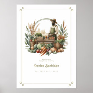 Affiche Baby shower des fermiers personnalisés Bienvenue