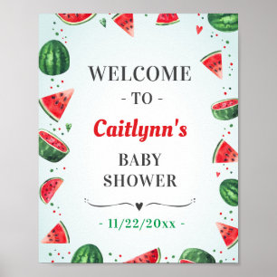 Affiche Baby shower d'été de Watermelon Bienvenue