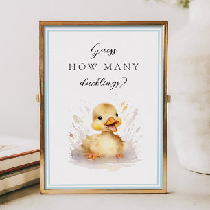 Affiche Baby shower Devinez combien de signes canards