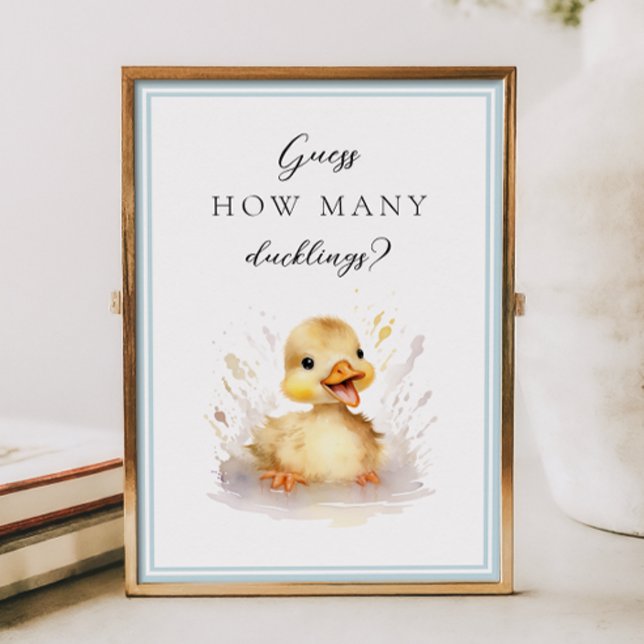 Affiche Baby shower Devinez combien de signes canards (Créateur téléchargé)