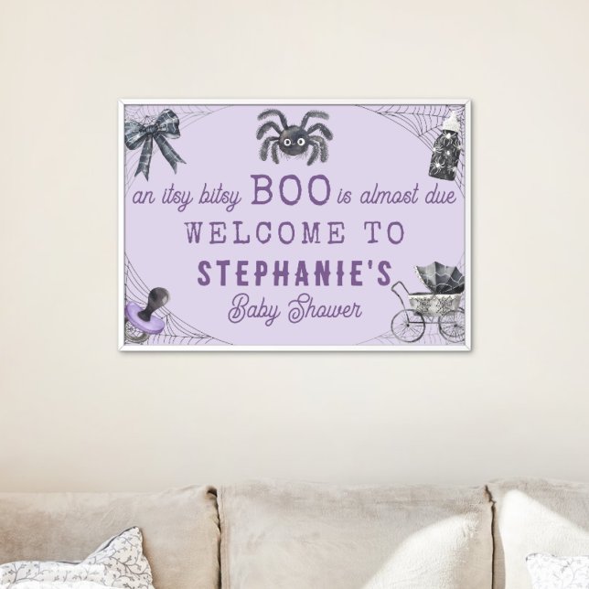 Affiche Baby shower d'Halloween Little Boo Itsy Bitsy Spid (Créateur téléchargé)