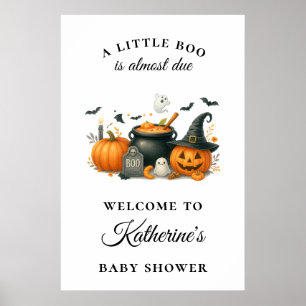 Affiche Baby shower d'Halloween neutre entre les sexes pou